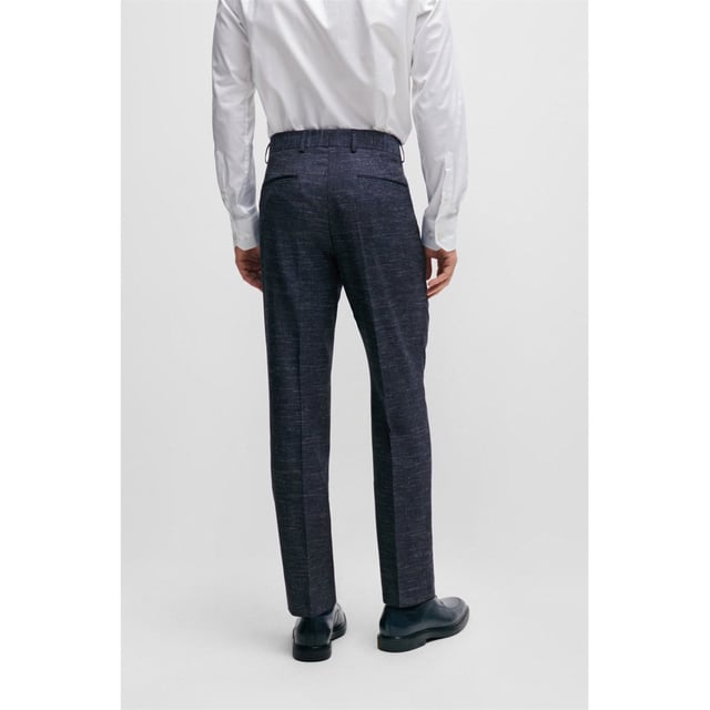 BOSS BLACK HERITAGE - Onze geraffineerde klassiekers: Ontdek de hoogste kwaliteit stoffen en perfect op maat gemaakte tijdloze pasvormen-SLIM-FIT TROUSERS - SLIM-FIT HERITAGE TROUSERS WITH WELT POCKETS-Wolmix