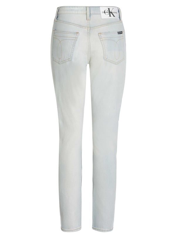 99% algodón, 1% elastano; Vaqueros Calvin Klein Jeans; Modelo: ZW0ZW010951AK; Mano de obra de alta calidad; Estilo de 5 bolsillos; Ajustado; Alto Pacto; botón, cremallera; Detalles del logotipo de Calvin Klein Jeans