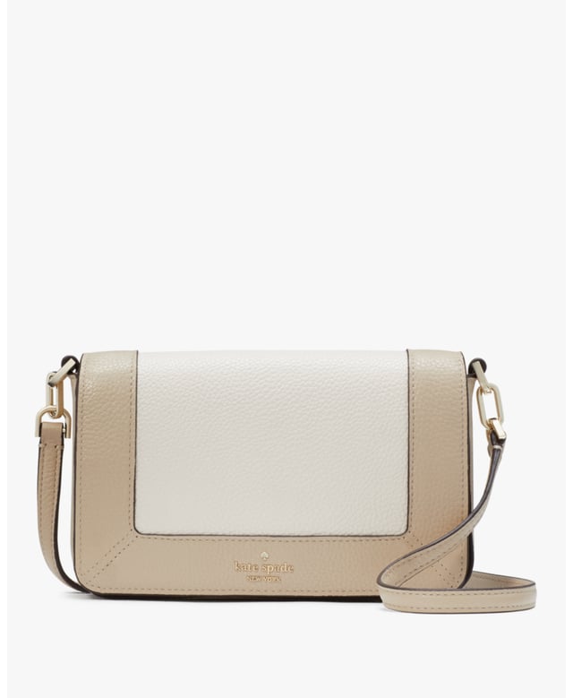 Lena Colorblock Pebbled Leather Small Flap Crossbody, Zip Pocket, Slip Pocket,  Length: 4.00 Cm,  Width: 12.00 Cm,  Height: 20.50 Cm