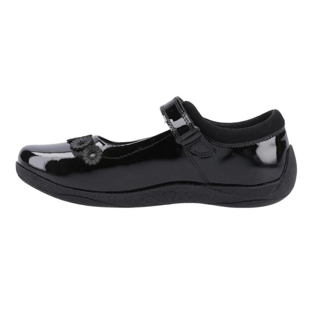 Upper: Leather. Lining: Breathable, Micro Fresh, Sock Lining, Textile. Outsole: Durable, Hardwearing. Heel Guard. Flat. Heel Height: 1.8cm. Cut: Low. Design: Flower. Toe Style: Round. Fastening: Touch Fastening Strap.