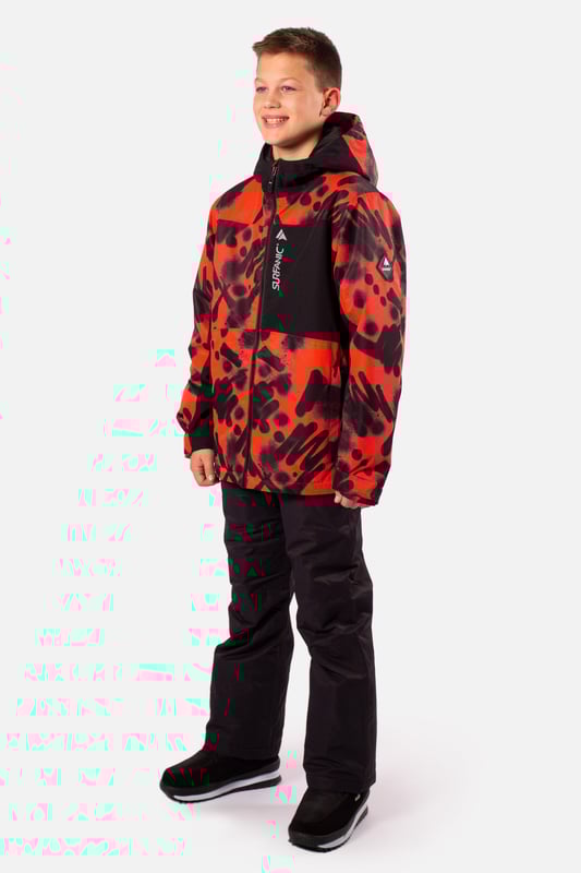 The Misfit snow jacket stands out from the crowd and is our premium youth jacket styled for maximum impact. The Misfit has fully taped seams and is highly waterproof to 10,000mm with a breathability rating of 10,000gms/M2 this technical snow jacket will make sure you’ll stay warm and dry. The Misfit jacket is made from our durable coated ripstop fabric and is feature packed. This jacket offers a great bang for your buck with under arm ventilation for when you need to dump heat, a powder skirt with Lycra wrist guards to keep the snow out and warmth in. A dry butt patch, to do exactly that, lift pass pocket on the left sleeve, soft chin guard, internal storm flap, zipped handwarmer pockets and a zipped comms pocket with headphone routing system all complete this street wear inspired piece.

Powder skirt -Whether you're hitting the powder on skis or snowboard, this snow skirt creates a tight seal around your waist to keep the snow out and the warmth in. Made from durable waterproof materials and an internal dry butt patch (DBP) to keep it all warm and dry.

Snow cuff / wrist gaiter -This is perfect for even the most extreme conditions, featuring a tight seal that bridges the gap between your glove and jacket.

Zipped pockets -Pockets designed for everything you need for a full day up the mountain. Pockets for your lift pass, media, stash pocket for cash, wallet pocket and phone pocket for protection and to keep the battery warm.

Design features:

    Taped seams
    Water-resistant chest pocket
    Fixed hood
    Super soft chin guard
    Zipped sleeve ski pass pocket
    Snow cuffs
    Twin zipped tricot lined hand warmer pockets
    Waterproof snow skirt
    Dry butt patch ( DBP )

Fabric & performance:

    Regular fit
    Shell 100% polyester
    Water resistant coating 10,000mm
    Breathbility rating MVP 10,000 gm²

Insulation & lining:

    100% recycled polyester low loft insulation.
    Insulation. 80 gm² body 40 gm² Sleeves
    Lining 100% recycled embossed polyester.