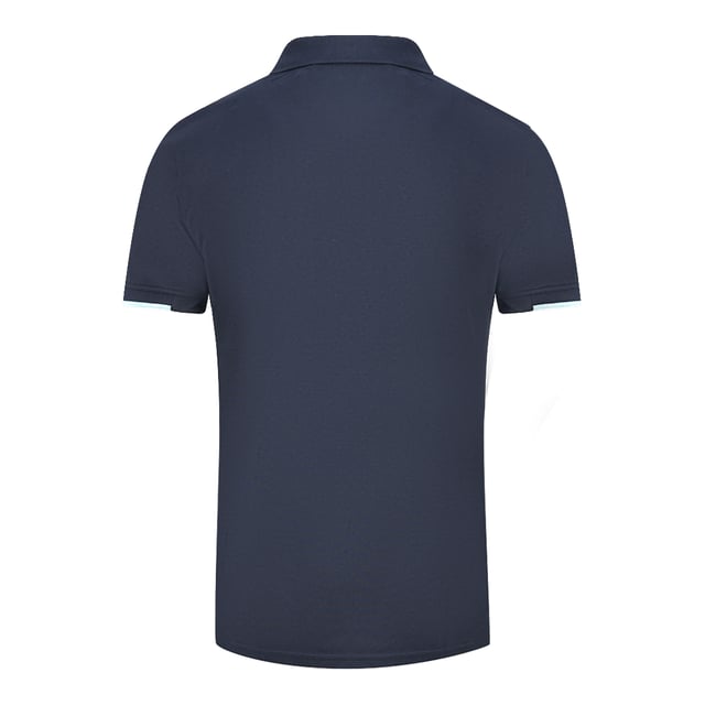Lyle & Scott Navy Blue Andrew Polo Shirt. Lyle & Scott Navy Blue Polo Shirt. Embroidered Branded Logo On The Left Chest. Andrew Polo, Navy Blue Colour. Tipped Sleeve, Tipped Collar Button Fasten, Elasticated Sleeve Endings, 50% Polyester, 46% Cotton, 4% Elastane. Style: SP1242G Z05