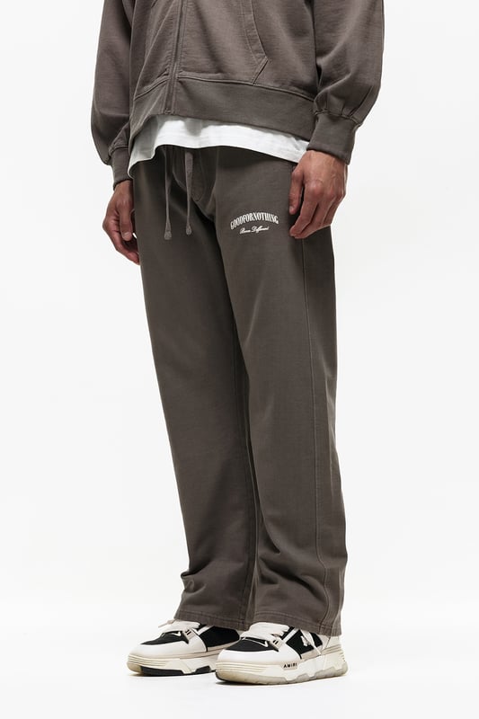 Khaki Oversized Cotton Blend Straight Leg Jogger
