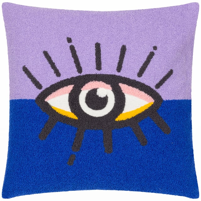 Add some eye-conic art to your home with the All Eyes On You cushion. Featuring an appliquéd depiction of an eye in a range of bold, trending tones and set on an all-over ultra-soft micro-boucle fabric, this cosy, squishable, and huggable cushion will be the perfect addition to any modern interior.