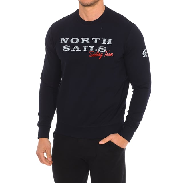 Sweatshirt North Sails.
 Ribbed crew neck.
 Brand print on the front.
 Brand logo on one sleeve.
 Ribbed cuffs and waistband.
 Seams seen in tone.
 Composition: 60% Viscose, 35% Nylon, 5% Elastane
 Care:
Wash at maximum temperature 30º.
 Iron at medium temperature.
 Do not use bleach.
 Do not use dryer.
 Do not dry clean.