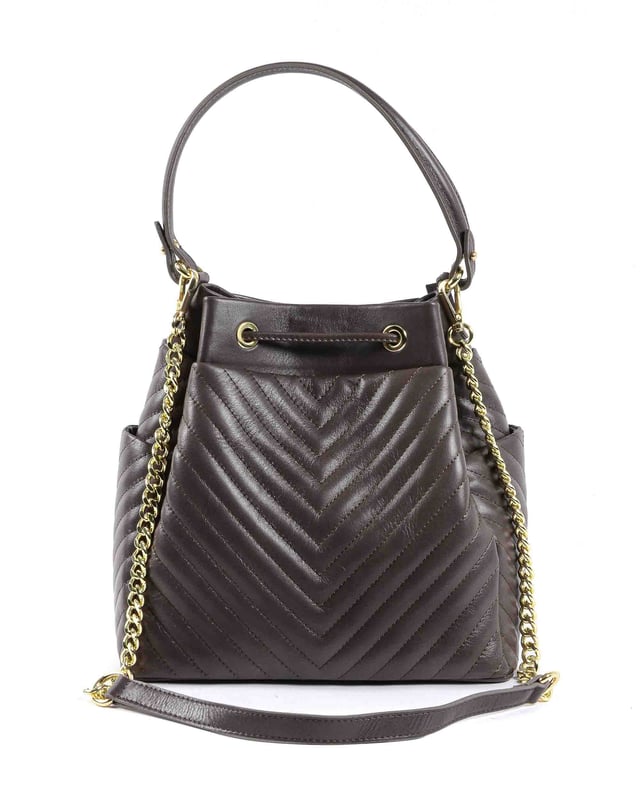 By: V Italia- Details: BH10272 52 SAUVAGE DARK BROWN- Color: Dark Brown - Composition: 100% Leather - Measures: 28x26x17 cm - Made: ITALY - Season: All Seasons