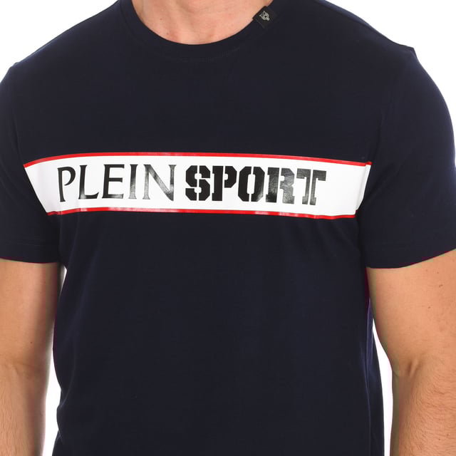 Plein Sport short sleeve t-shirt.
 Round neckline with ribbed finish.
 Brand print on the front.
 Brand insignia on the back.
 Seams seen in tone.
 Composition: 100% cotton
 Care:
Wash at maximum temperature 30º.
 Iron at medium temperature.
 Do not use dryer.
 Do not use bleach.
 Do not dry clean.