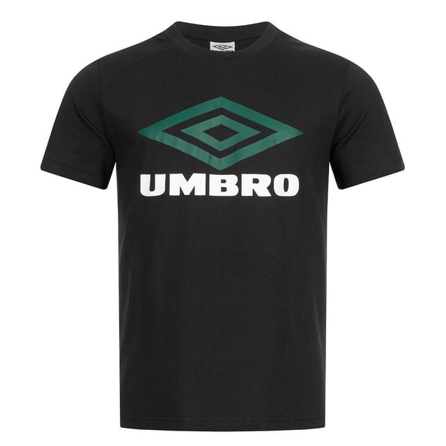 Introducing the must-have classic from the renowned Umbro brand, the Large Logo T-shirt. This t-shirt is a wardrobe essential that combines comfort and style effortlessly. With its simple yet tailored cut, it is designed with the male figure in mind, ensuring a flattering fit.

Crafted from 100% cotton, this t-shirt offers a soft and gentle feel against the skin. The fabric's high-quality construction guarantees both durability and breathability, allowing for optimal airflow and ventilation, especially on warm days. You'll appreciate the comfort and coolness it provides, keeping you feeling fresh throughout the day.

The t-shirt features a sleek, solid color, providing a versatile option that can be easily paired with a variety of outfits. To add a touch of branding, a prominent and eye-catching Umbro logo adorns the chest, showcasing your affinity for quality and style.

Perfect for casual occasions and everyday wear, the Umbro Large Logo T-shirt is a reliable choice that effortlessly combines comfort and fashion. Its superior fabric, impeccable fit, and attention-grabbing logo make it an essential addition to your wardrobe.