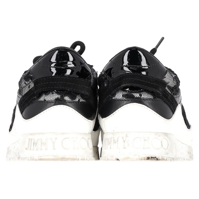 VINTAGE, RRP AS NEW
Step up your footwear game with the Jimmy Choo Seattle Floral Lace Mesh Trainers in Black Leather, a cutting-edge and fashion-forward addition to your shoe collection. These trendy trainers feature a unique mix of floral lace on mesh and black leather panels, making them a standout choice for the current season. The embossed CHOO logo on the sole adds a touch of luxury, while the elasticated upper ensures comfort without compromising on style. Whether you're going for an off-duty look or aiming to elevate your everyday style, the Seattle trainers are the perfect statement piece to complete your ensemble.



Jimmy Choo Seattle Floral Lace Mesh Trainers in Black Leather
Condition: Good
Signs of wear: Moderate signs of wear or markings, moderate scuffing insoles., Used but well maintained. Moderate creasing and marks at surface, wear at soles or replaced soles.
Packaging: None
Color: black
Material: leather and lace
Size: EU | 37 / US7
Measurements: Heel height: 35; Insole length: 280
SKU: NAPPUGBSH423250W