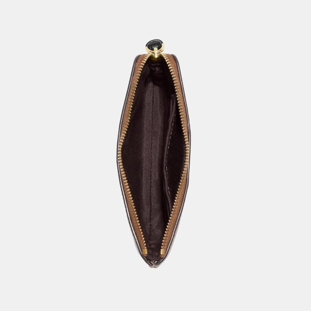 Micro Signature PVC with Leather Stripe Corner Zip Length 16.0cm,  Width 1.5cm, Height 10.0cm