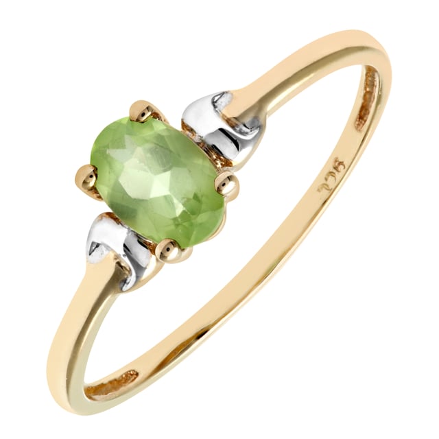 9K (375) Yellow & White Gold: 0.85gr; # Peridot: 0.56ct