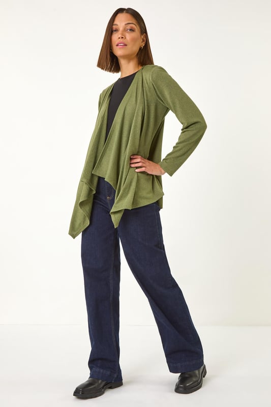 Waterfall Stretch Cardigan from Roman. Add a touch of cosiness to your Autumn/Winter wardrobe with this stylish waterfall cardigan. Designed with a wooly touch, this cardigan features long sleeves for extra warmth. Perfect for layering over a simple t-shirt and jeans for a chic and casual look that will keep you snug all season long!