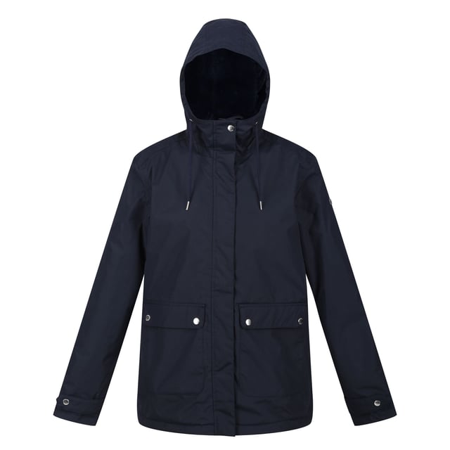 100% Polyester. Fabric: Hydrafort. Design: Plain. Fabric Technology: DWR Finish, Insulating, Quick Dry, Thermo-Guard, Waterproof, Windproof. Cuff: Adjustable, Snap Fastening. Faux Fur Back Panel, Taped Seams. Neckline: Hooded, Standing Collar. Sleeve-Type: Long-Sleeved. Hood Features: Drawcord, Faux Fur, Grown On Hood. Pockets: 2 Lower Pockets, Patch, Snap Fastening, 1 Internal Pocket. Fastening: Popper, Stormflap, Zip. Sustainability: Made from Recycled Materials. 8 UK: 32 in. 10 UK: 34 in. 12 UK: 36 in. 14 UK: 38 in. 20 UK: 45 in. 22 UK: 48 in. 24 UK: 50 in. 26 UK: 52 in. 18 UK: 43 in. 16 UK: 40 in.