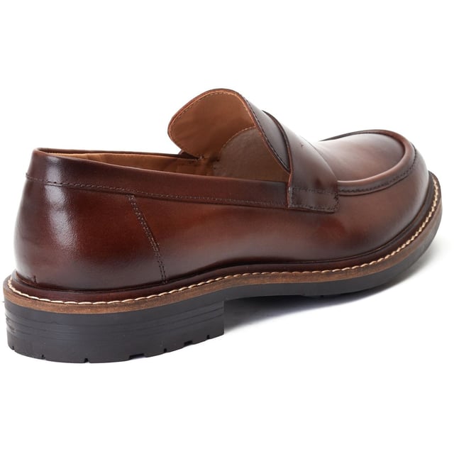 Base London Ivey Leather Men's Burnt Brown Loafers With its stylish profile and robust rubber tread, Ivey is the loafer for all seasons. Crafted from high quality leather uppers and boasting an Ortholite insole this penny loafer from Base London is just the ticket.