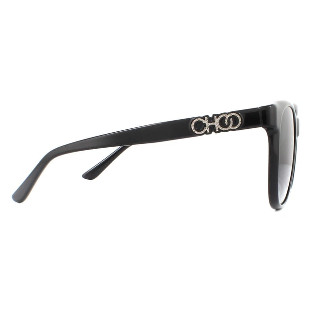 Jimmy Choo Sunglasses JUNE/F/S 807 9O Black Dark Grey Gradient are a cat eye style crafted from lightweight acetate. The Jimmy Choo logo is engraved into the temples for brand authenticity