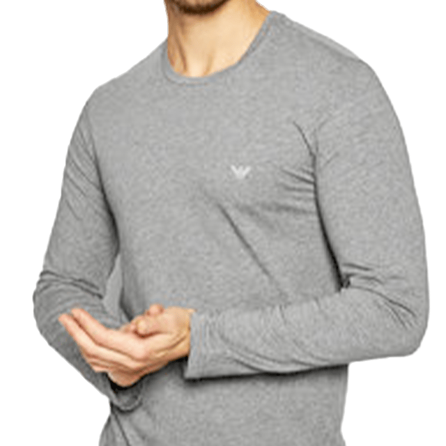 T-Shirt Emporio Armani kleines Logo Herren Grau Baumwolle. Authentische Bekleidung der Marke Emporio Armani - Streetwear/Sportswear-Design von Emporio Armani - Emporio Armani für Herren Mode, perfekt für den Alltag - T-Shirt Emporio Armani in Grau passt perfekt zu dem Rest Ihrer Garderobe - bequeme Baumwollqualität - klassisch - kleines Logo -