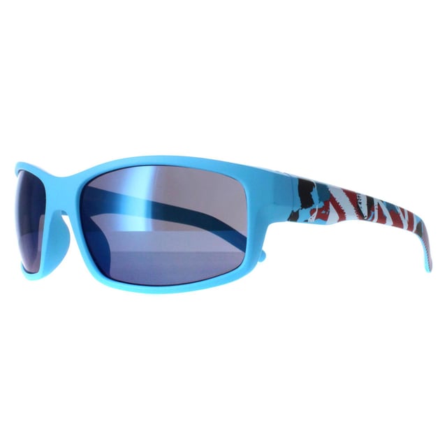 Smarty Wrap Unisex Matte Light Blue Coloured Design Blue X2125  Sunglasses Boost your sporty style with SMARTY Designer Sunglasses model X2125C, ideal for both men and women seeking fashion and functionality. These wrap-shaped sunglasses feature a sleek matte blue plastic frame, accented by vibrant, colorful patterned arms, and blue mirrored lenses for superior UV protection and reduced glare. The X2125C model combines eye-catching design with all-day comfort, perfect for any outdoor adventure. Available at an incredible discount from the regular retail price, these designer sunglasses offer unmatched quality and value. Upgrade your eyewear collection with SMARTY and enjoy top-tier design and performance for less.
