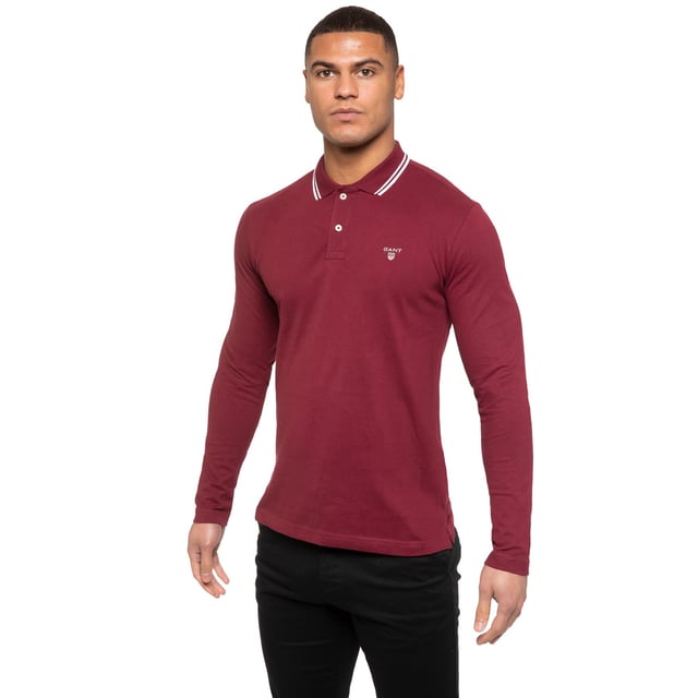 Mens designer long sleeve polo sale on sale