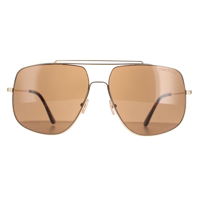 Tom Ford Aviator Mens Shiny Rose Gold Roviex FT0927 Liam Sunglasses