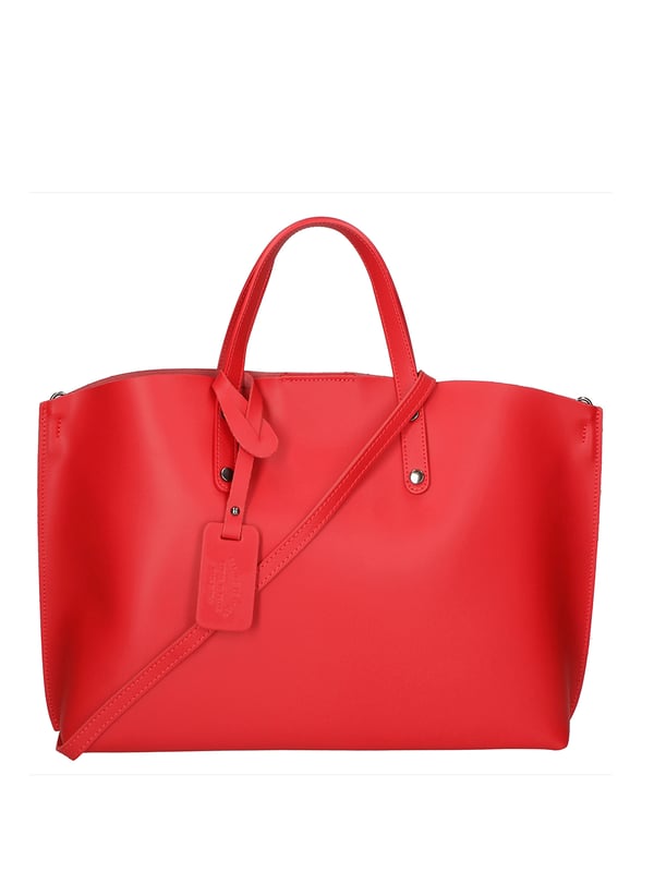 Bolso de mujeres con un solo compartimento sin forro en cuero Ruga genuino. Bolsa interna extraíble. Producto artesanal italiano. Hecho en Italia