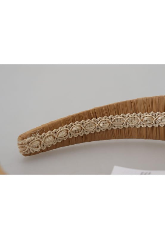 Brand: Dolce & Gabbana
  Condition: Brand new with tags and box
  Material: 100% Viscose
  Color: Beige
  Model: Diadem headband
  Made in Italy
  Logo details
  Very exclusive and rare
  Gender: Women
Material: 100% Viscose
