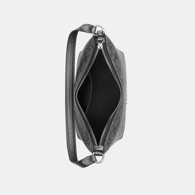 Zip Top Shoulder Bag in Metallic Signature Canvas Zip Top Shoulder Bag in Metallic Signature Canvas