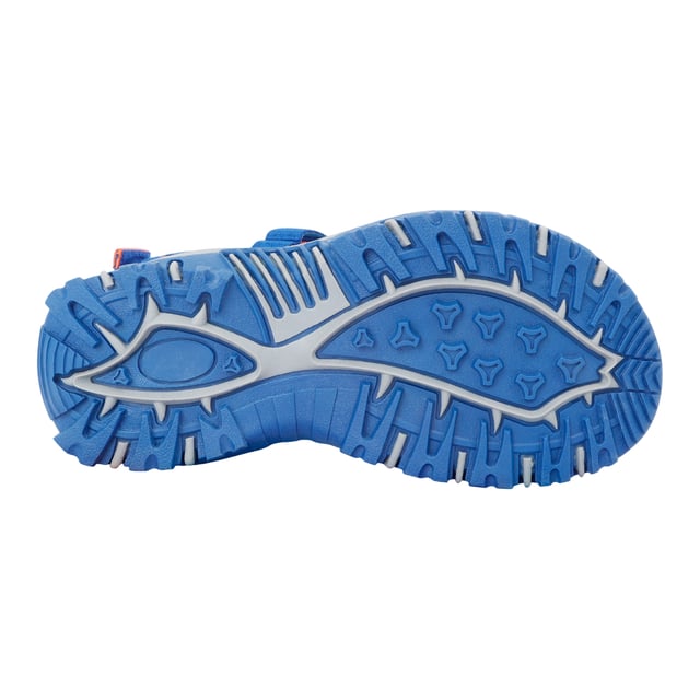 Regatta Blaze sandalen voor kinderen (Olympisch Blauw/Tango) Boven: Netwerk, synthetisch. Voering: Synthetisch. Binnenzool: Verstevigd. Buitenzool: Synthetisch. Ademend, Lichtgewicht, Treklipje, Schokabsorberend. Vlakke. Ontwerp: Contrasterende details, Logo. Teenstijl: Open. Zoolkenmerken: Duurzaam. Bevestiging: Haak en Lijn Riem.