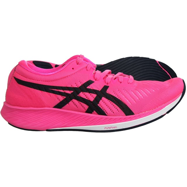 The Asics MetaRacer Women's Running Trainers are the pinnacle of performance footwear, meticulously engineered to elevate your running experience to new heights. Whether you're a competitive athlete or a dedicated enthusiast, these trainers are designed to help you achieve your personal best and dominate the race track or the road.

Key Features:

 Innovative Carbon Plate Technology:  The MetaRacer boasts a cutting-edge carbon plate embedded within the midsole. This plate delivers exceptional energy return and propels you forward with every stride. It effectively reduces energy loss and muscle fatigue, making these trainers ideal for long-distance runs and races.

 Lightweight and Responsive FlyteFoam:  Asics' FlyteFoam technology is incorporated into the midsole, providing a perfect balance of lightweight cushioning and responsiveness. This ensures a comfortable and efficient ride, helping you maintain your pace even during intense workouts.

 Enhanced Breathability:  The upper of the MetaRacer is constructed with a breathable mesh material that keeps your feet cool and well-ventilated, even on scorching summer runs. This design helps to prevent discomfort and blisters caused by excessive moisture and heat.

 Secure and Comfortable Fit:  These trainers feature a snug and supportive fit, thanks to the padded collar and traditional lacing system. The heel counter ensures stability, reducing the risk of injury during quick maneuvers or sprints.

 Exceptional Traction:  The outsole of the MetaRacer is equipped with a high-traction rubber compound that offers excellent grip on a variety of surfaces. Whether you're running on the track, road, or trails, you can trust these trainers to keep you stable and in control.

 Gender-Specific Design:  Asics has meticulously crafted the MetaRacer specifically for women's feet, taking into account the unique biomechanical needs and anatomy. This ensures a more comfortable and efficient running experience.

 Stylish and Sleek Design:  Beyond their outstanding performance, the MetaRacer trainers feature a modern and stylish design. You'll not only perform your best but also look your best while doing it.

 Versatile Performance:  These trainers are designed for a wide range of distances, from 5Ks to marathons. They excel in providing the support and energy return needed for both short, explosive sprints and long, steady runs.

 Reflective Details:  Safety is a top priority. The MetaRacer incorporates reflective elements to enhance your visibility during low-light conditions, ensuring you can run with confidence anytime, anywhere.

 Durability:  Asics has engineered these trainers to withstand the rigors of regular training and racing. The quality materials and construction ensure that your investment in the MetaRacer will last for many miles to come.

In summary, the Asics MetaRacer Women's Running Trainers are a perfect fusion of cutting-edge technology, comfort, and style. They're a must-have for any serious female runner looking to unlock her full potential and achieve race-day success. Whether you're aiming for a personal record or just want a comfortable and stylish pair of running shoes for your daily workouts, the MetaRacer has you covered. Elevate your running experience with the MetaRacer and leave the competition in the dust.