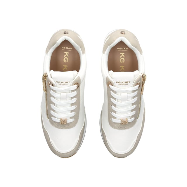 Kurt geiger white and gold trainers cheap