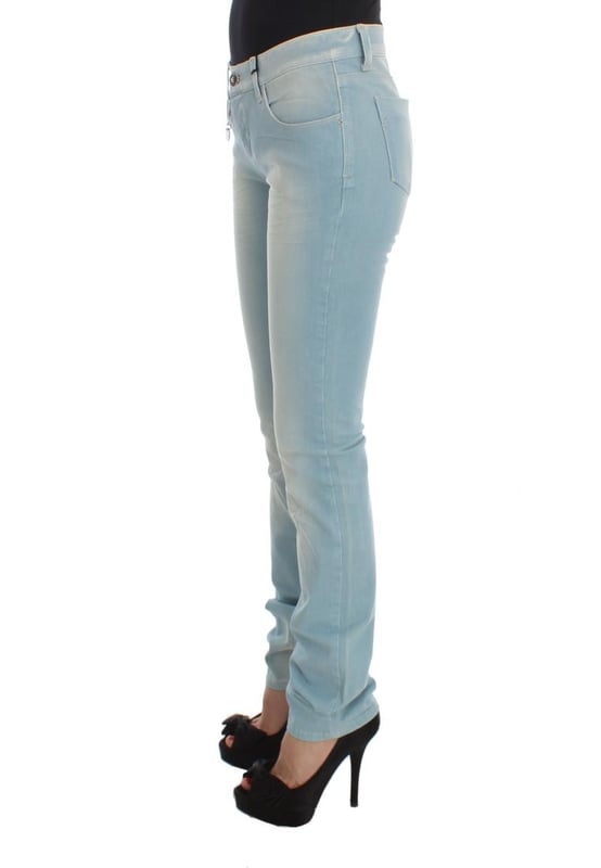 Marca: CoSTUME NATIONAL CNC.
  Estado: A estrenar con etiquetas.
  Ajuste: Super delgado.
  Color: Azul.
  Material: 98% algodon 2% elastano.
  Bragueta: Cremallera y boton.
  Detalles del logotipo.
