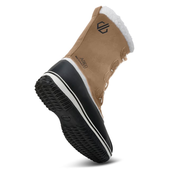 Faux shearling lining for warmth and comfort. Durable PU mudguard. Lightweight TPR outsole - hardwearing durable outsole. PU Nubuck. Ared waterproof technology. A full bootie for waterproofness and breathability.