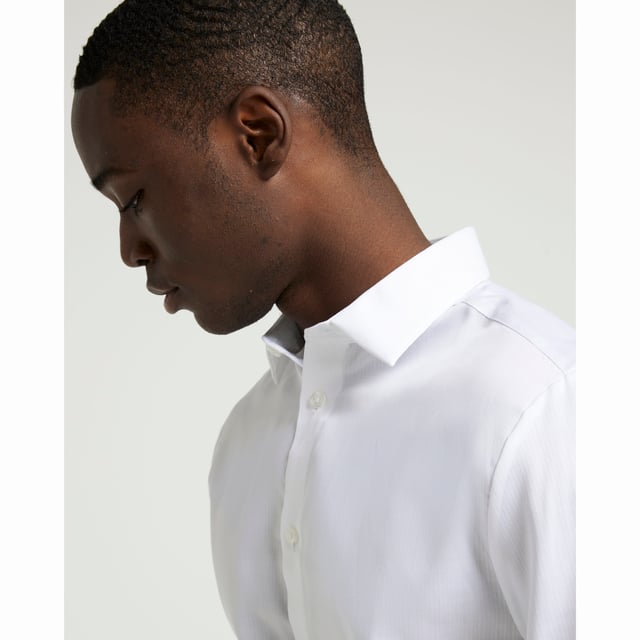 Premium Egyptian cotton, Slim fit, Easy iron finish, Collared, Long sleeve, Cuffed, Button fastening