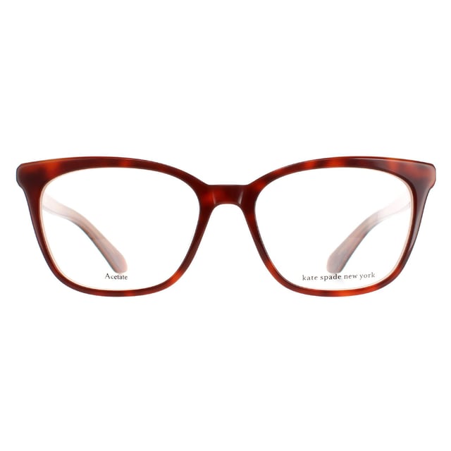Kate Spade Square Womens Havana Ninna/G  Glasses are a fashionable square style crafted from lightweight acetate. Kate Spade's emblem features on the slender temples for brand authenticity.