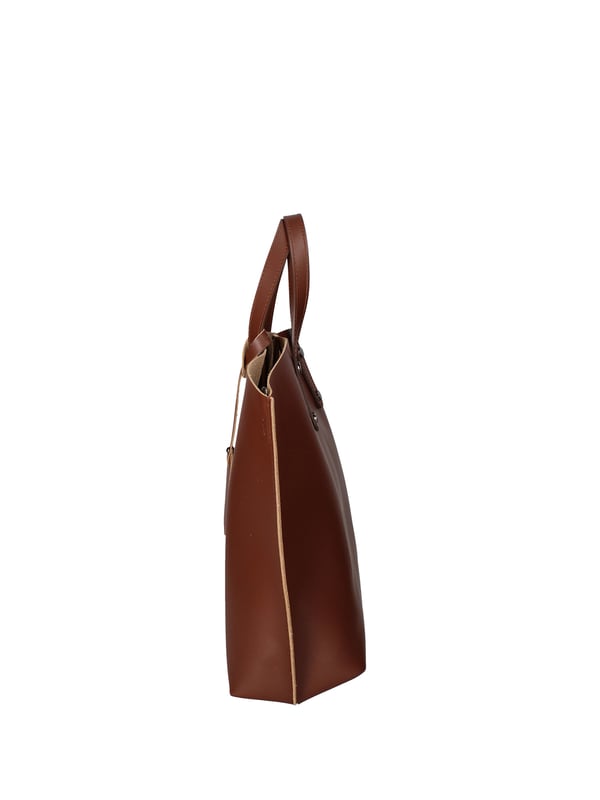 Bolso de mujeres con un solo compartimento sin forro en cuero Ruga genuino. Bolsa interna extraíble. Producto artesanal italiano. Hecho en Italia