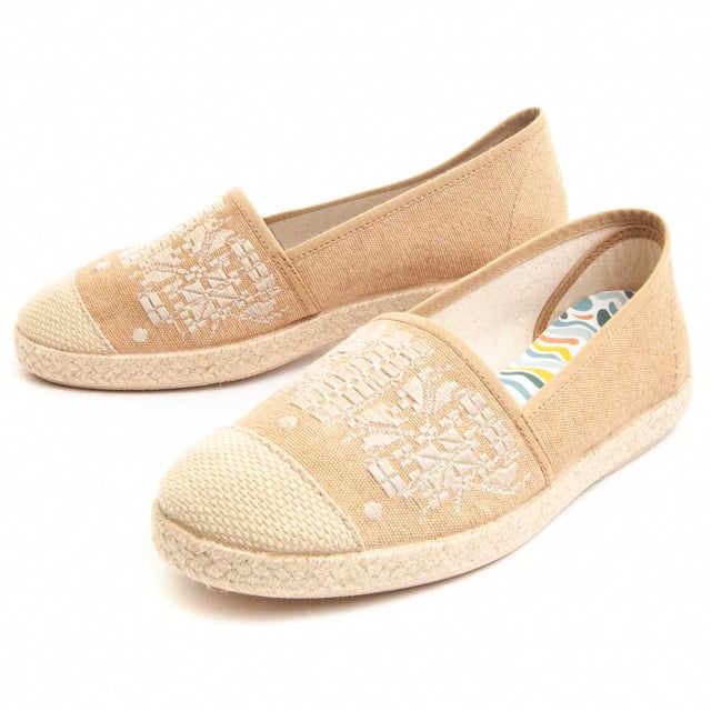 Hechas en España. Alpargata cómoda para mujer. Fabricada en los mejores materiales. Suela antideslizante. Cosido reforzado. Plantilla acolchada. Baja huella de carbono.