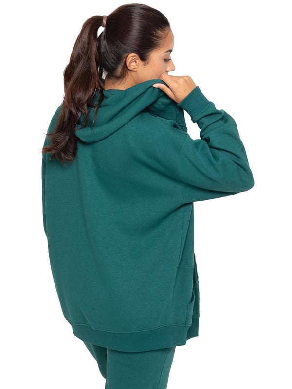 SUMWON WOMEN Oversized hoodie met volledige ritssluiting en reliëflogo