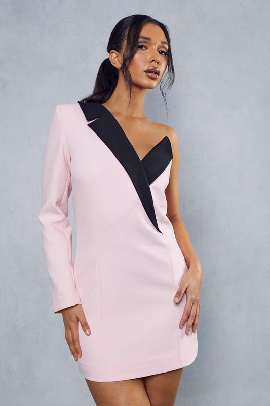 Blazer dress one shoulder hot sale