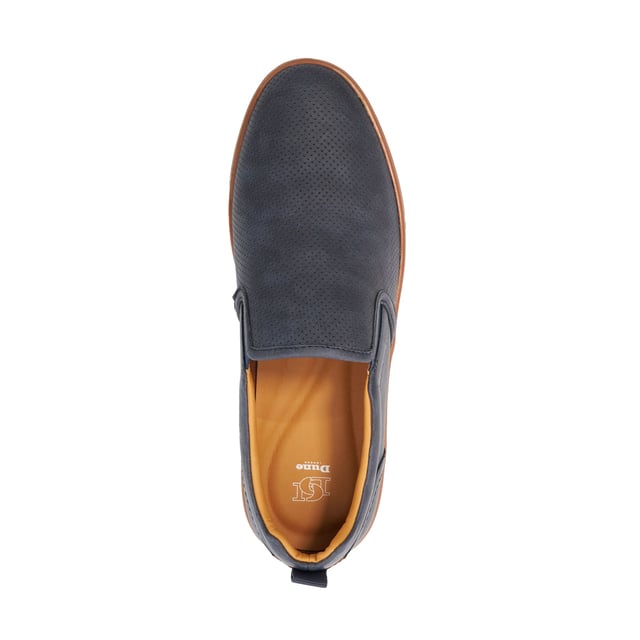 Dune Mens Totals - Perforated Embossed Casual Shoes Refine your casual styling with Totals. Our sleek profile is embossed with a perforated effect for a touch of sophistication. Designed for ease, the back tab pull ensures effortless wear, while the comfort-padded sock enhances every step with a cushioned feel.