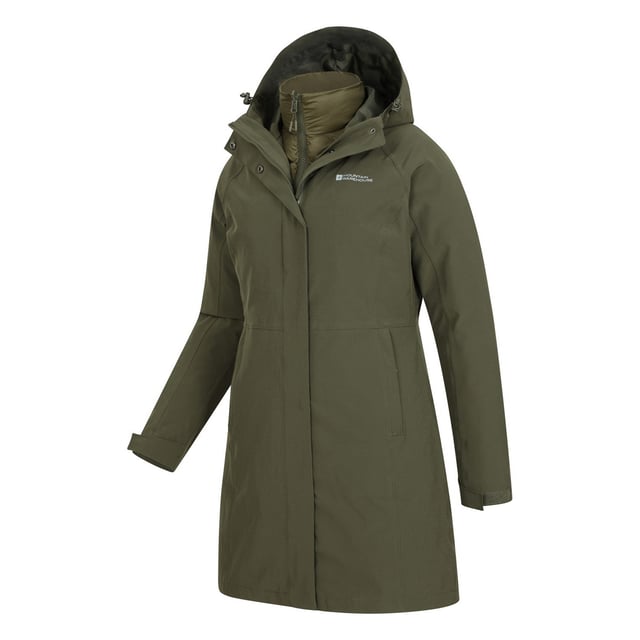 Mountain Warehouse Womens/Ladies Alaskan Long 3 in 1 Jacket (Khaki Green)