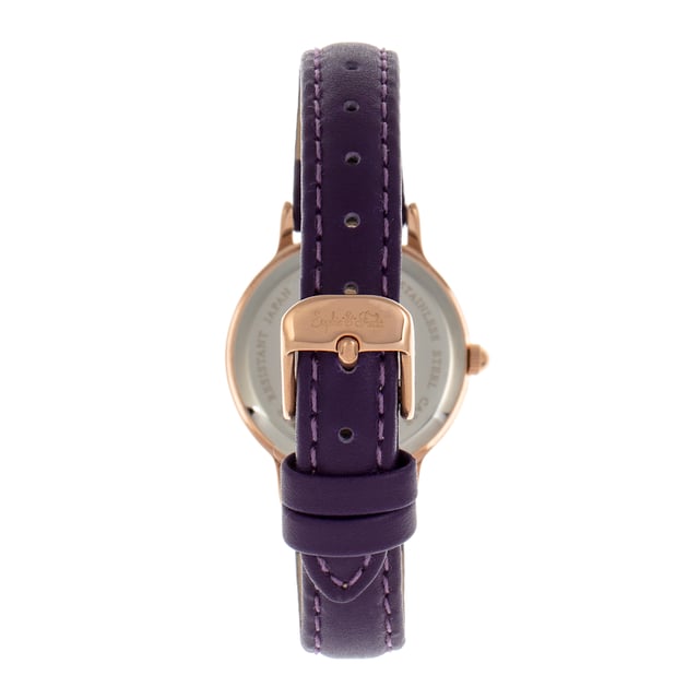 Polished Alloy CaseÂ ; Quartz MovementÂ ; Non-Glare Scratch-Resistant Mineral CrystalÂ ; Engraved Pattern Dial; Logo Engraved Stainless Steel Caseback; Genuine Leather Strap; Logo-Engraved Stainless-Steel Clasp; Luminous Hands; 26mm Case DiameterÂ ; 3ATM Water Resistance;