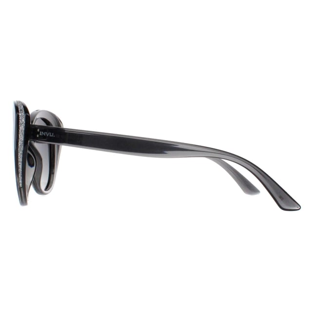 INVU Cat Eye Womens Transparent Grey Grey Polarized B2041  Sunglasses Unveil your inner diva with the INVU Designer Sunglasses model B2041C, tailored for women who adore chic sophistication. These captivating sunglasses feature a trendy cat-eye shape with a sleek transparent grey plastic frame, paired with elegant grey polarized gradient lenses. The B2041C model seamlessly fuses vintage glamour with contemporary flair, ensuring superior UV protection and all-day comfort. Available at an amazing discount from the regular retail price, these premium sunglasses are an essential accessory for any fashion-forward woman. Elevate your style and make a bold statement with the luxurious INVU experience.