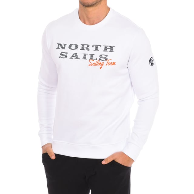 Sweatshirt North Sails.
 Ribbed crew neck.
 Brand print on the front.
 Brand logo on one sleeve.
 Ribbed cuffs and waistband.
 Seams seen in tone.
 Composition: 60% Viscose, 35% Nylon, 5% Elastane
 Care:
Wash at maximum temperature 30º.
 Iron at medium temperature.
 Do not use bleach.
 Do not use dryer.
 Do not dry clean.