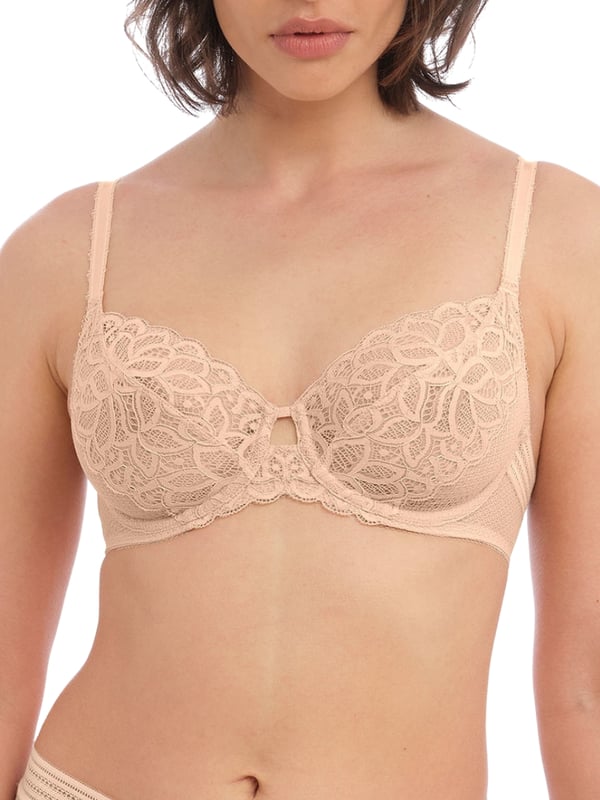 Wacoal Raffine Underwire Bra. Ultra-fine all over lace bottom cup is lined and has a hidden dart for maximum shaping. This product is recommended as hand wash only.