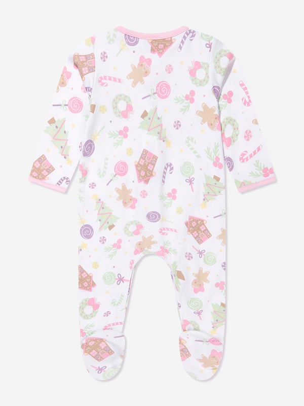 Introducing Magnolia Baby's exclusive Baby Girls Sweet Gingerbread Babygrow in Pink, a sublime addition to your Baby_Girls' wardrobe. Rendered in an elegant White hue, this piece exudes charm and style. Key features:  Whimsical Design: Featuring a delightful gingerbread print, this top adds a fun, chic vibe to your little one's outfit.  Comfy &amp; Cosy: Made from luxe materials, ensuring optimum comfort for your child's day-to-day escapades. Upgrade your Baby_Girls' attire with this elegant Babygrow from Magnolia Baby. Act fast, let your baby girl dazzle in this superior piece!