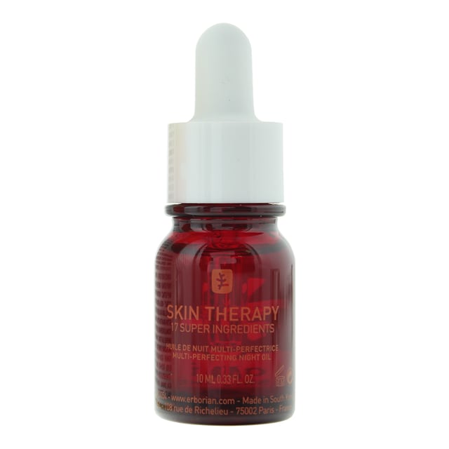 Erborian Skin Therapy Multi Perfecting Night Oil is formulated with a blend of 17 plant extracts to deeply hydrate and rejuvenate. This rich yet lightweight oil works overnight to restore balance, improve skin texture, and enhance radiance, leaving your complexion feeling soft, smooth, and revitalized by morning. Perfect for overnight skin rejuvenation and a healthy, glowing complexion.
