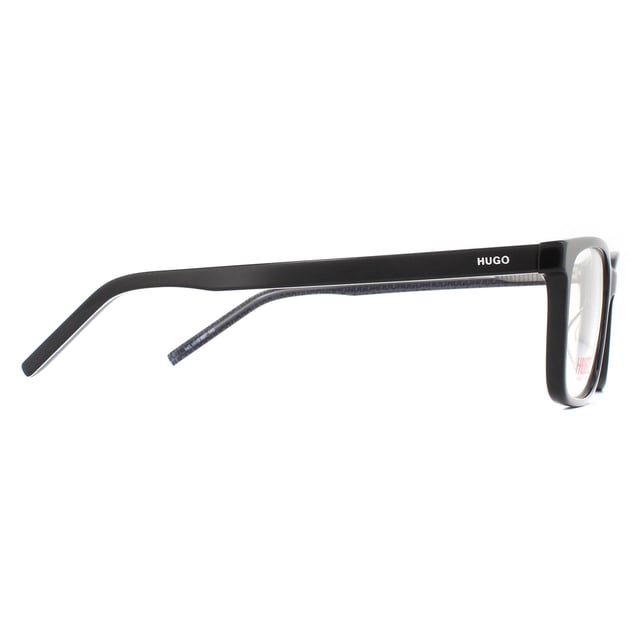 Hugo by Hugo Boss Glasses Frames HG 1010 807 Black are a classic rectangular design made fully from lightweight acetate. Versatile and flattering, this comfortable frame features branding next to the hinges as well as the temple tips.