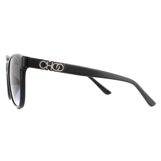 Jimmy Choo Sunglasses JUNE/F/S 807 9O Black Dark Grey Gradient are a cat eye style crafted from lightweight acetate. The Jimmy Choo logo is engraved into the temples for brand authenticity