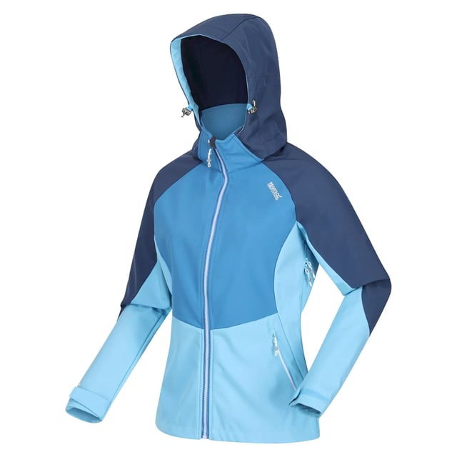 Fabric: Softshell, Stretch, Woven. Design: Contrast, Logo. Fabric Technology: Breathable, DWR Finish, Lightweight, Waterproof, Windproof, XPT. High Warmth, Inner Zip Guard, Reflective Detail, Underarm Vents. Cuff: Adjustable. Neckline: Hooded, Standing Collar. Sleeve-Type: Long-Sleeved. Hood Features: Detachable Hood, Toggle Adjuster. Pockets: 2 Lower Pockets, Zip. Fastening: Full Zip. 10000g/m²/24hrs. Material 90% Polyester/10% Elastane
