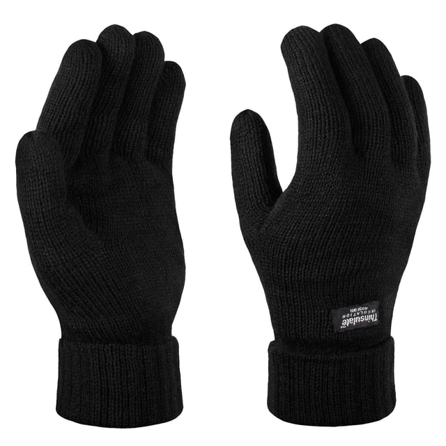 Knitted ribbed cuff. Size One size. Fabric: 100% Modacrylic Knit With Thinsulate Lining Weight: 78g
