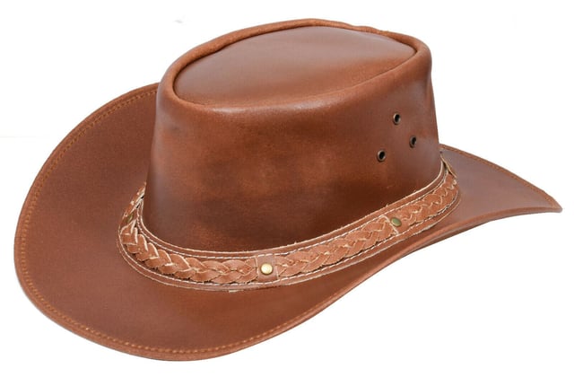 Cuero auténtico engrasado, estilo clásico del oeste. La corona está adornada con una banda trenzada. Duradero, pero elegante y ligero, con una banda trenzada. Calidad increíble. 100 % cuero de grano completo con acabado engrasado, artesanía de primera calidad, precio excelente, cuero engrasado, banda: cuero trenzado, color: negro, marrón y tostado